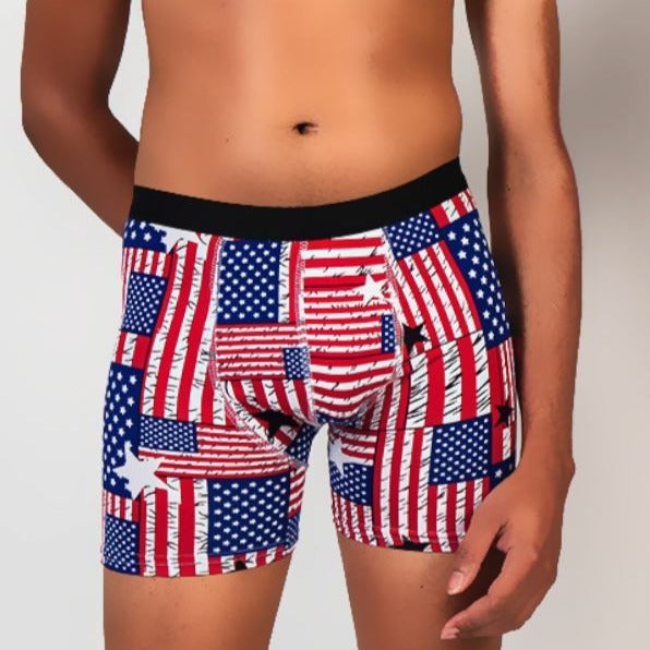 Feel the Freedom: Patriotic American Flag Boxer Briefs - Ultimate Comfort and Style for Men